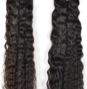 Extensions de cheveux humains naturels non traités Indian Temple Water Wave Styles Deep Black Color Vendeur Bundles - Product Image 5