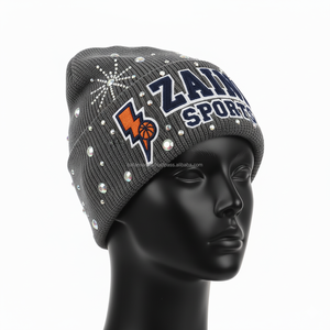 หมวกบีนนี่ของผู้หญิงหมวกบีนนี่ผ้าถักจีเอสเอ็ม380พรีเมี่ยมทรงพอดีตัวปรับแต่งโลโก้ได้ตามต้องการปักลายพลอยเทียมดีไซน์แบบผ้าแจ็คการ์ดหมวกบีนนี่ - Product Image 5