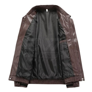 Chaqueta de cuero personalizada para hombre con cintura y puños ajustables, perfecta para exteriores, chaqueta de invierno para hombre - Product Image 3