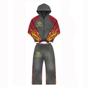 2025 nouveau survêtement personnalisé à manches longues en gros français éponge lettre impression survêtement 2 pièces survêtement ensemble femmes survêtements à vendre - Product Image 2