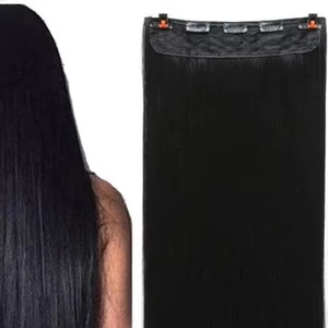 Produits de bonne qualité Extension de cheveux humains d'oreille à oreille à interrupteur unique noir naturel Extension de cheveux longs indiens vierges à faible taux - Product Image 1