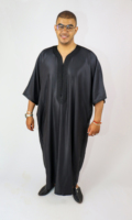 Gabardine noire chic Gandoura marocaine pour hommes robes caftan faites à la main 10 OEM lavable traditionnel personnalisé accepté