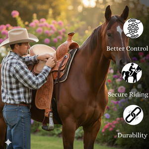 High-Quality Argentina Leather Western Horse <b>Saddle</b> / Floral Hand Tooled Design / Equestrian Tack Wholesale 2026 - Product Image 3