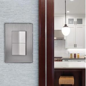 Plaque de commutation au design accrocheur, MXIXU-002, 2 pièces, interrupteur x2, 125-250VAC, 10A, 50/60Hz, argent, acier inoxydable/PC. - Product Image 6