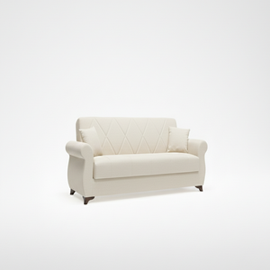 Convertible Sofa <b>Bed</b> Extendable Portable 3-Seater Solid Wood Frame Storage Click Clack Mechanism European Style Best Selling - Product Image 3