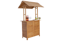 Ensemble de bar Tiki en acacia conçu pour les jardins et les terrasses, offrant du bois d'acacia durable et une structure stable