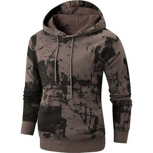 Sudadera con Capucha para Hombre, Estampado de Camuflaje Marrón, Estilo Casual, Ropa de Calle para Invierno - Product Image 2