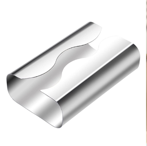 Clip à serviette ou à mouchoirs en argent courbé contemporain, disponible à prix de gros pour les tables à manger minimalistes. - Product Image 1