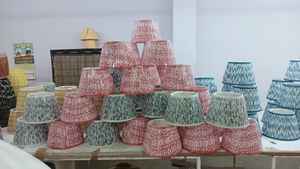 Luxury Linen ikat cotton Fabric Soft Light <b>Lamp</b> <b>Shade</b> <b>for</b> Table and <b>floor</b> <b>lamp</b> <b>for</b> Bedroom Living Room & Hotel Decoration - Product Image 5