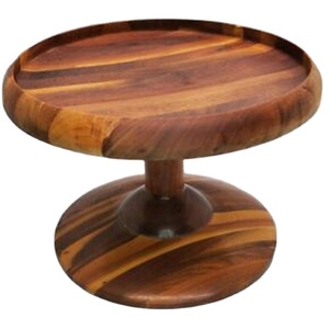 Ensemble de supports à gâteaux ronds en bois, décoration chaude, présentoir de mariage, anniversaire, plateau de service de gâteaux avec rainure - Product Image 1