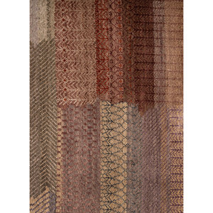 Alfombras Manchaha de Lana y Seda de Bambú Anudadas a Mano, Diseño de Parches Rojos y Naranjas para Uso Doméstico-Les-2785 - Product Image 3