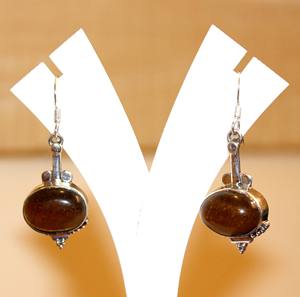 Boucles d'oreilles en ambre naturel 925 Sterling fabriquées à la main Turquoise diamant ethnique forme ovale pierres de cristal de guérison bijoux idée cadeau - Product Image 1