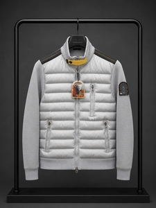 Blouson matelassé hybride de luxe pour homme, d'hiver, style bomber, thermique, à quart de zip, décontracté, imperméable, pour l'extérieur, avec devant non-tissé - Product Image 6