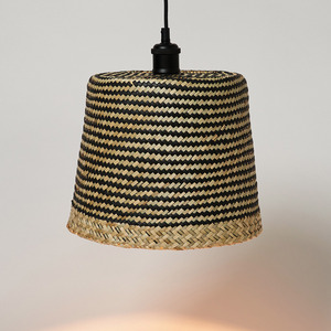 Suspension en jonc de mer noir abat-jour lustres en raphia naturel écologique paille herbe plafonniers suspendus - Product Image 2