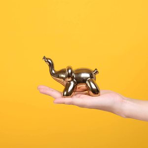 Assiettes en laiton éléphant Sculpture luxe Animal Sculpture Handcrafs plaine fini doré éléphant Statue Table objet décoration - Product Image 5