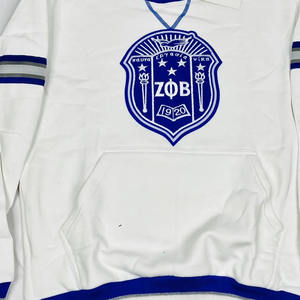 Sweat-shirt à col rond pour homme personnalisé avec impression en relief de la fraternité Zeta Phi Beta, taille plus, respirant, en polaire polyester/coton - Product Image 5