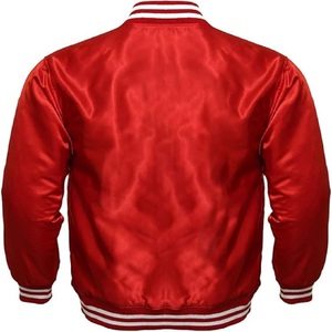 Chaqueta Bomber Varsity de satén Chaqueta de béisbol acolchada Varsity de satén de seda bordada personalizada Hecho en Pakistán - Product Image 6