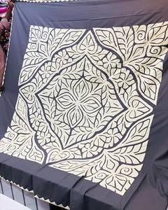 Ensemble de draps de lit en coton floral gaufré moderne fait à la main 600TC literie de mariage écologique - Product Image 1