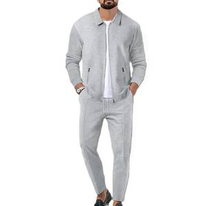 Ensemble Jogging Deux Pièces Personnalisable en Coton pour Homme, Style Streetwear Patchwork, pour Survêtement Hiver Polaire (Veste et Pantalon) - Product Image 3
