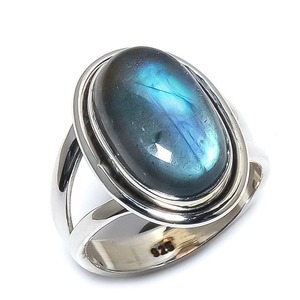 Tendencia 925 plata esterlina labradorita piedra preciosa anillo joyería hecha a mano plata estilo bohemio anillo joyería para mujeres regalo para niñas - Product Image 1