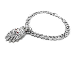 Cadena Cubana Personalizada con Diamantes Cultivados en Laboratorio y Colgante con Letra DM, Juego de Collares de Plata de Ley 925 para Hombre - Product Image 5