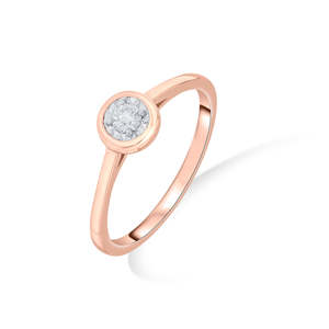 Bague en or rose classique et élégante avec diamant - Product Image 4