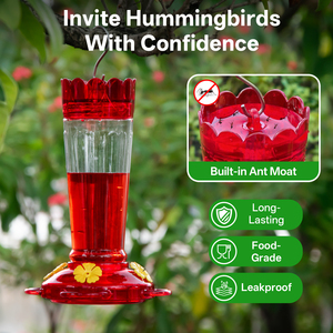 <span class=keywords><strong>Comedero</strong></span> para Colibríes de Tubo Recto Reutilizable de Plástico, <span class=keywords><strong>Comedero</strong></span> para Pájaros Suspendido para Jardín Exterior, Anti-Hormigas y Abejas - Product Image 4