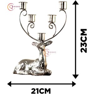 Metal Navidad decorativo ciervo diseño plata Color brillante plateado con 5 brazos hecho a mano único vela tarro aluminio fundido suministros - Product Image 2