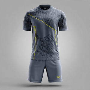 Uniforme de Fútbol Estampado, 100% Poliéster, Camiseta de Cuello Redondo, Pantalones Cortos Deportivos, Uniforme de Fútbol Estampado - Product Image 4