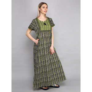 Robe de nuit longue en coton pour femme Evolve, tenue décontractée d'été avec taille élastique, taille XS, offre ODM - Product Image 1