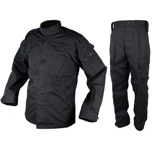 Black Unisex Tactical Combat <b>Shirt</b> and Pants Set Breathable <b>Flame</b>-Retardant Rip-Stop Hunting & Training Clothing - Product Image 6