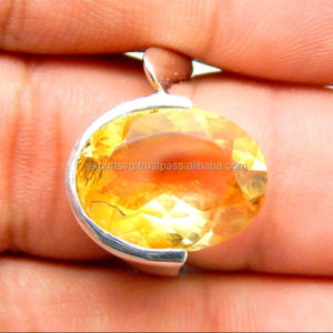 Anillo de Compromiso y Boda de Plata de Ley 925 con Citrino Clásico de Alta Calidad para Mujer - Product Image 1