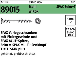Tornillo de Instalación SPAX R 89015 Seko Fijación/Punta/T-STAR 4.5x50-T20 WIROX Paquete de 500 Piezas - Product Image 1