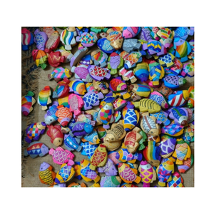 Décoration Unique Colorée Avec Tendance Chaude Sculpté 3D Poisson En Bois Suspendu Artisanat Décoratif Du Vietnam - Product Image 1