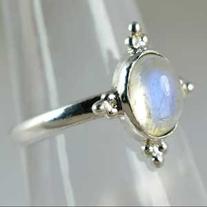 Rainbow Moonstone 925 Sterling Silver Handmade Statement Ring Men's Boho June Birthstone Jewelry Perfect Gift for Her Birthday - Product Image 6