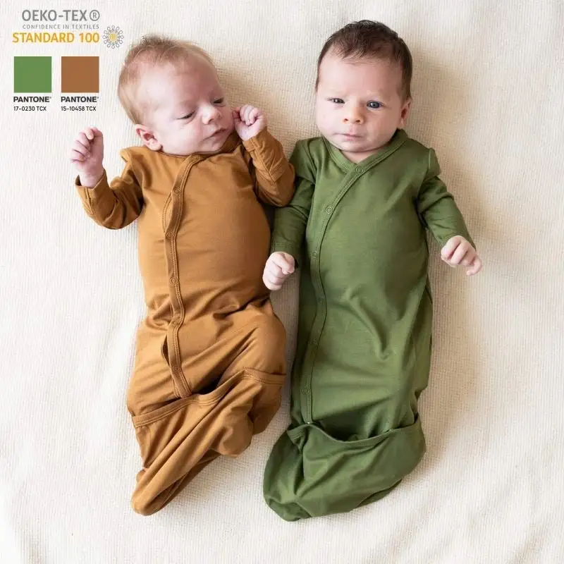 GOTS CE GRS Certified Bamboo Fiber Sleeping Sack New Design Baby Pajamas Soft Snap Button Baby Sleeping Bags