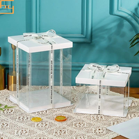 Boîte à gâteau transparente personnalisée, emballage alimentaire en plastique transparent de qualité alimentaire, mini boîte à gâteau
