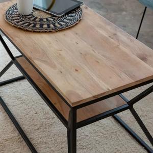 Mesa de Centro Moderna de Dos Niveles de Madera Maciza - Muebles para el Hogar Duraderos y Ecológicos - Product Image 4