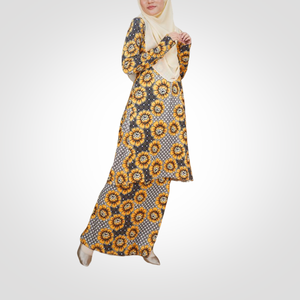 Vestido SIPO Moderno y Modesto Estilo Eid Baju Raya Kurung, Transpirable, de Fibra de Poliéster, con Estampado para Mujeres Musulmanas, Malasia, Pahang - Product Image 1