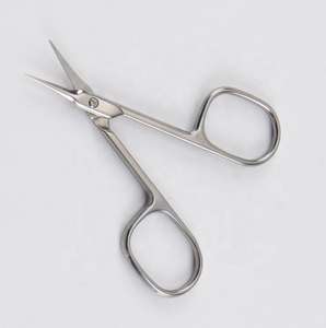 Tijeras profesionales para cutículas de uñas de acero inoxidable de 3,5 pulgadas, herramienta de belleza con acabado de espejo afilado curvo para recortar cejas OEM - Product Image 5