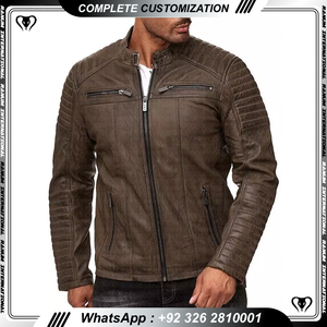 High Quality Men's Genuine Lambskin Leather Jacket - Product Image 3