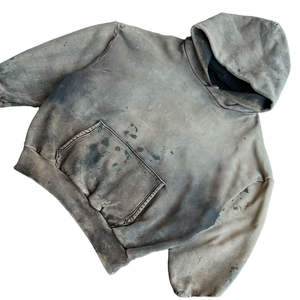 Sudadera con Capucha Orgánica de Punto Grueso para Hombre, Talla Grande, Lavado Ácido, Felpa, Diseño de Cremallera 3D, 100% Algodón - Product Image 2