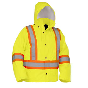 Vestes de travail de sécurité réfléchissantes respirantes en toile à col montant sur mesure de haute qualité pour hommes - Product Image 5