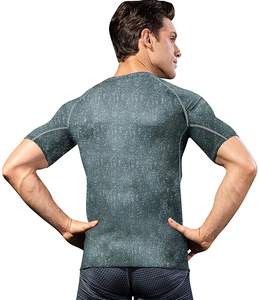 Nouveaux t-shirts de sport en bambou pour hommes, vente en gros, chemise de gymnastique vierge - Product Image 2