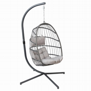Silla Colgante <span class=keywords><strong>de</strong></span> Mimbre para Exteriores, Diseño Nuevo 2026, con Cojín Cómodo para Patio, Jardín y Balcón - Product Image 1