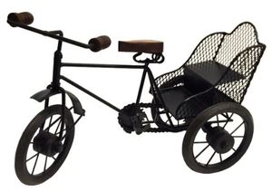 Rickshaw de metal de buena calidad, precio más bajo, novedad, con capucha, color negro, para decoración del hogar, Ciclo de hierro y juguetes para bebés, rickshaw - Product Image 2