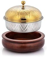 Casserole isotherme en acier inoxydable de qualité supérieure avec couvercle hermétique doré pour réchauffer et servir les aliments, idéale pour les cuisines modernes