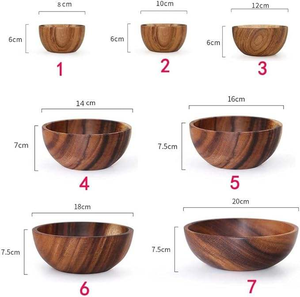 Handmade Polished Acacia Wood <b>Mixing</b> <b>Bowl</b> Utensils <b>Set</b> Lightweight 9.45 Inch Large Salad Serving Wooden <b>Bowl</b> <b>Set</b> by MULTI CRAFT - Product Image 5