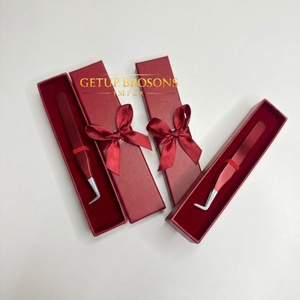 Vente en gros de pinces à cils GETUP BROSONS IMPEX de haute qualité, en acier inoxydable courbé, revêtement en poudre rouge, antimagnétique et antistatique - Product Image 4