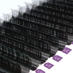 Extensions de cils individuels pré-faits en éventail, style russe, 17 mm, courbure L, en fibre PBT coréenne, effet vison - Product Image 2